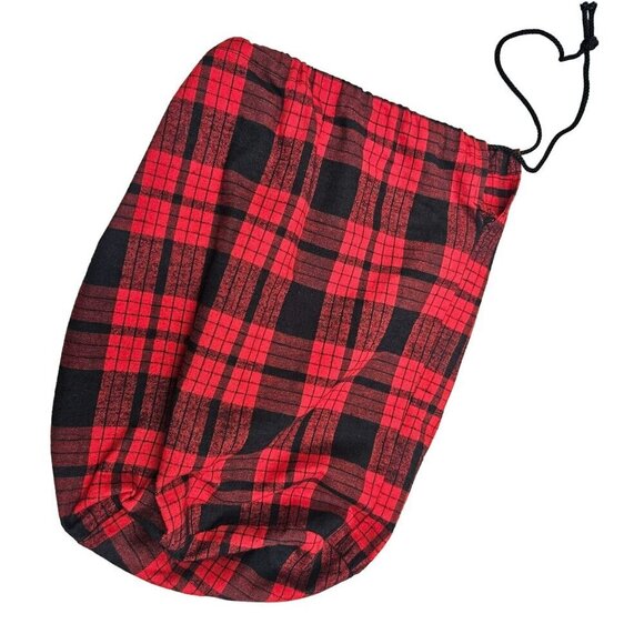 Omo Norma Kamali 80s Red & Black Buffalo Plaid Puffer Sleeping Bag Car Jacket OS - Picture 6 of 14